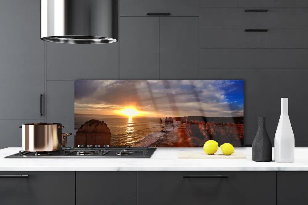 Panel Szklany Lśniąca Tafla Morza w Słońcu