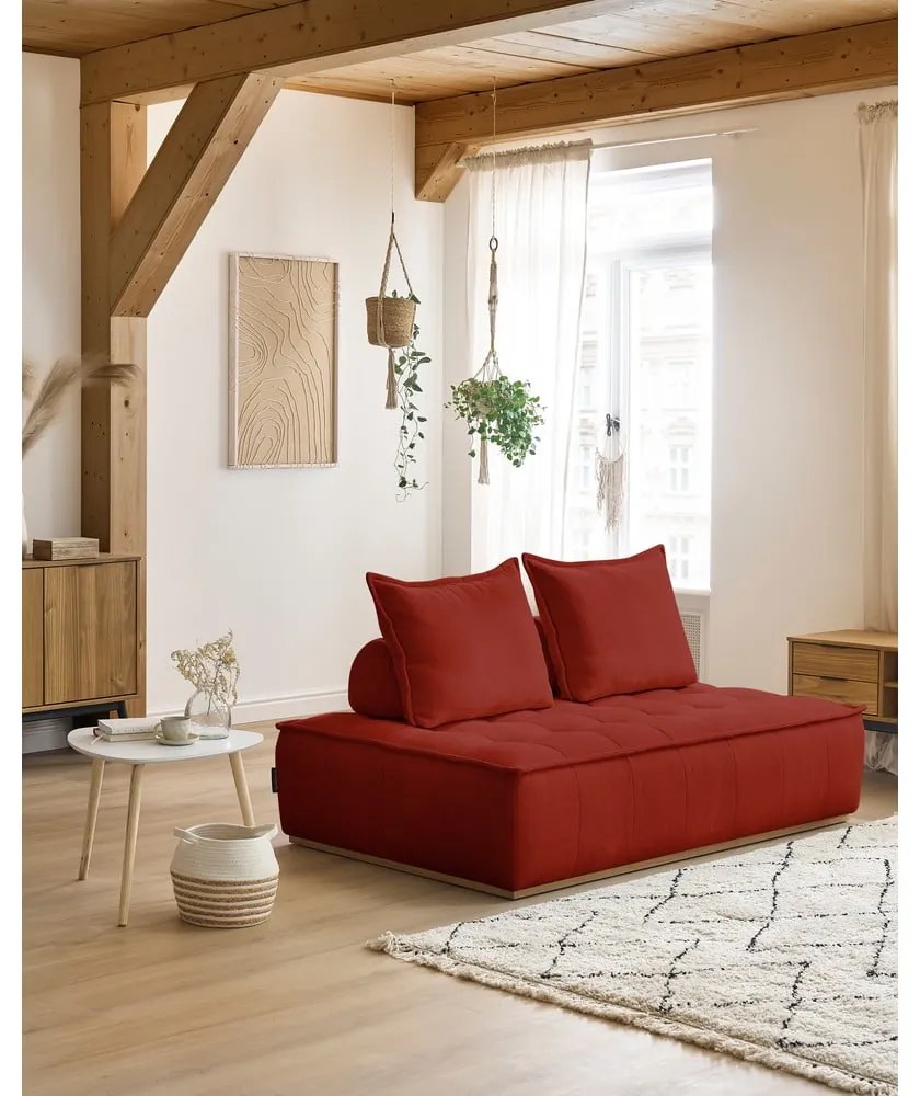 Ceglasta sofa z tkaniny szenilowej 175 cm Elisa – Bobochic Paris