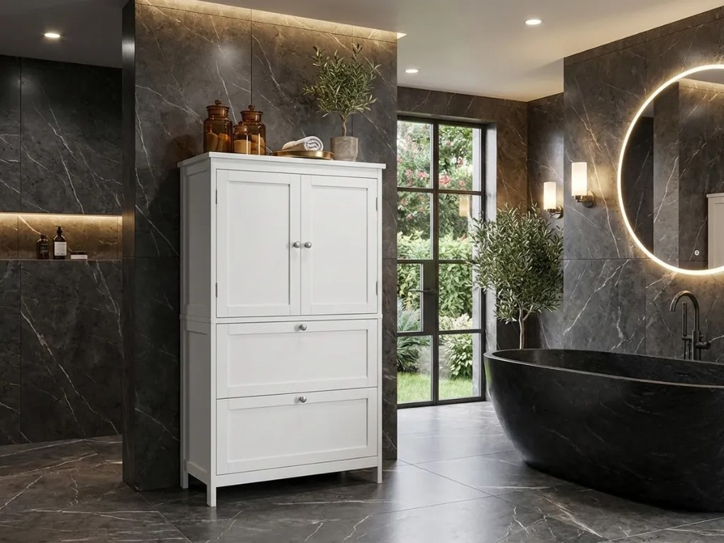 Szafka łazienkowa LAVORANO 110x60 cm, biała