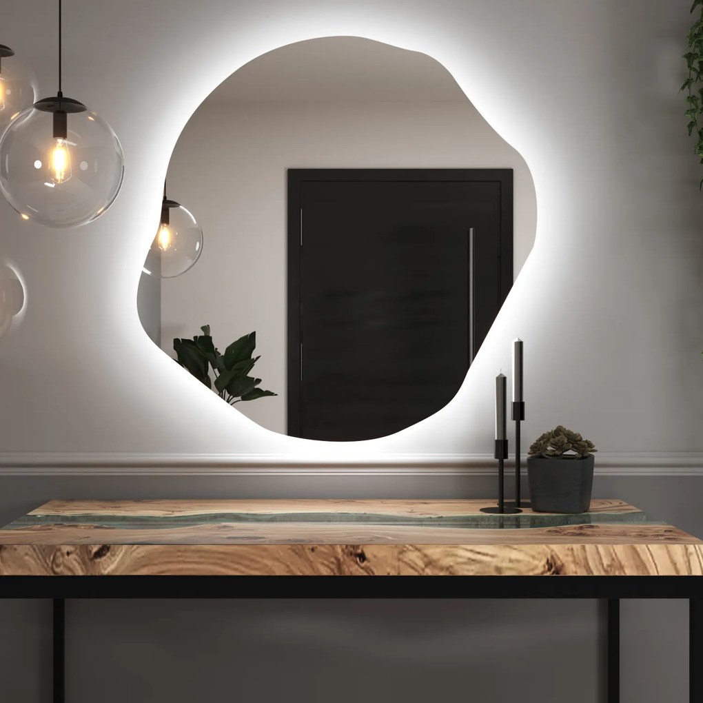 Organiczne lustro LED z oświetleniem A35 45x46