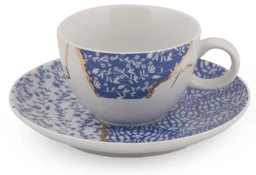 Biało-niebieskie porcelanowe filiżanki zestaw 6 szt. 0.9 l – Hermia