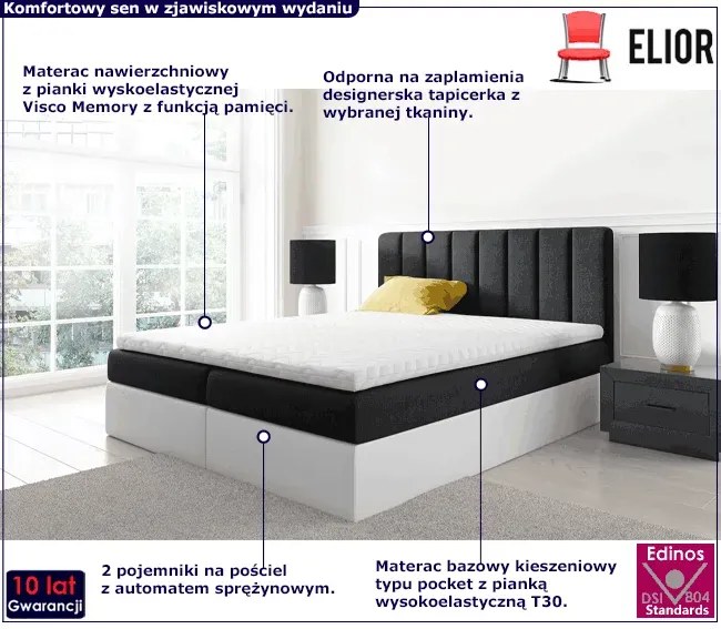 Łóżko kontynentalne Rolix 200x200 - 44 kolory