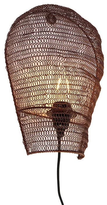 Orientalna lampa ścienna brązowa 35 cm - NidumKolonialny Oswietlenie wewnetrzne