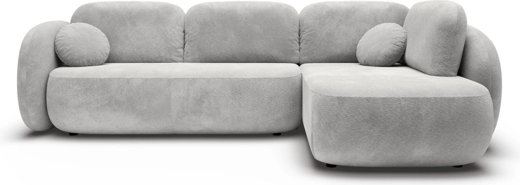 Masseno Narożnik AMICO z funkcją spania i pojemnikiem na pościel Narozniki L, Rozkładana sofa - Jasnoszary, EGON 07