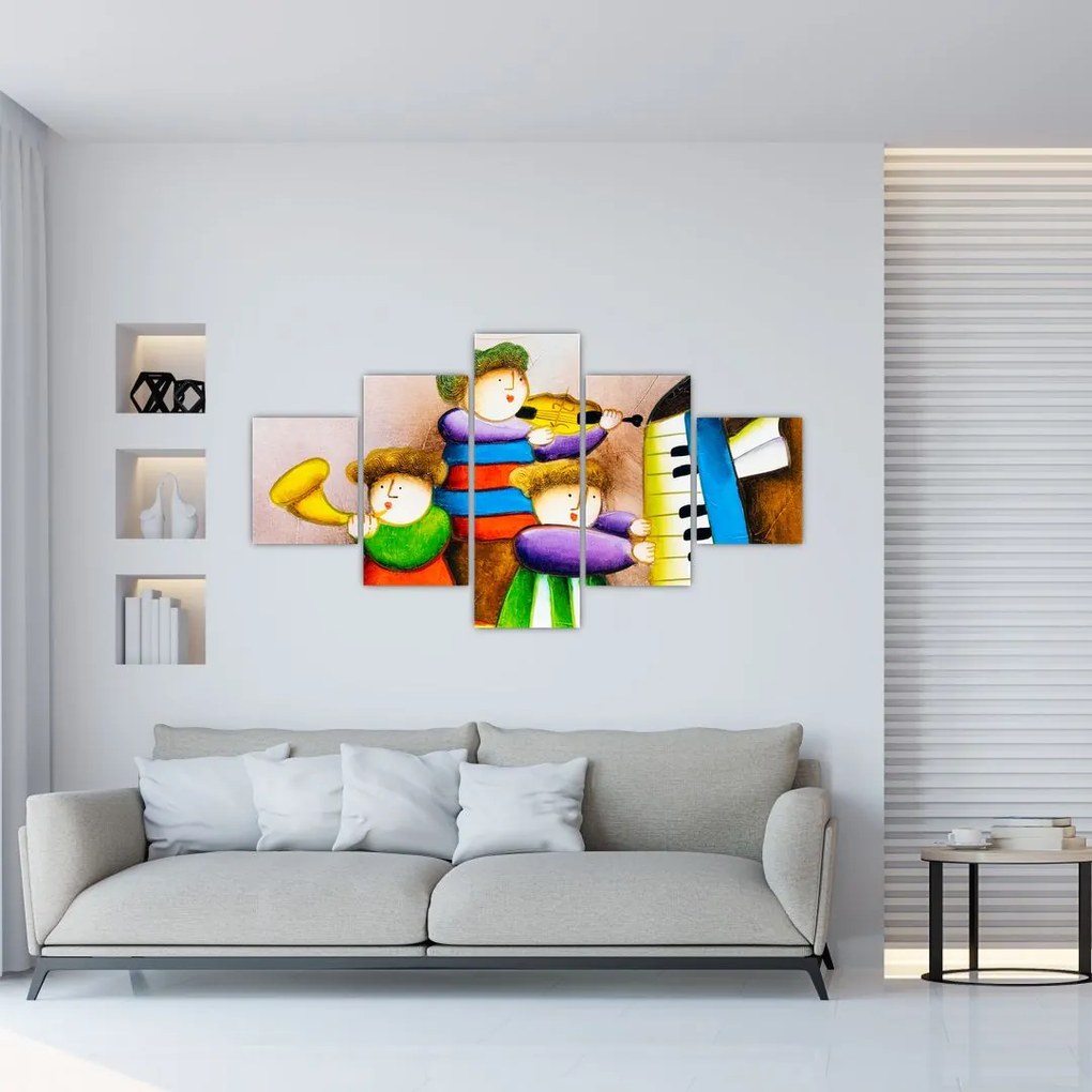 Obraz - Muzycy, malarstwo (125x70 cm)
