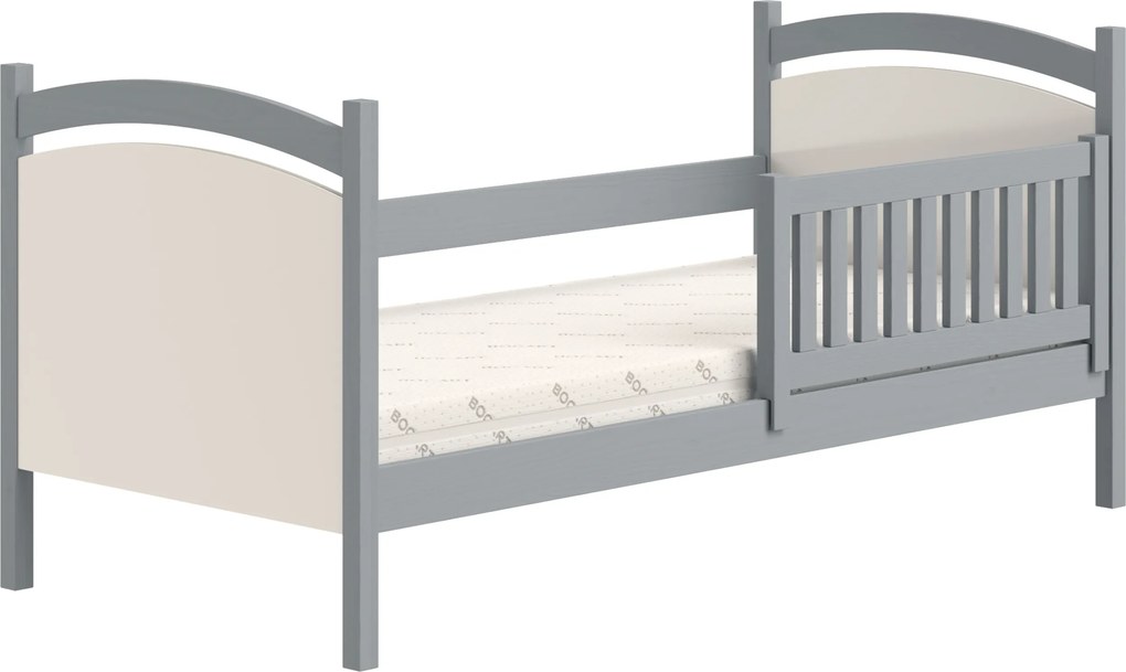 Łóżko dziecięce Amely 80x180 z tablicą suchościeralną - szary