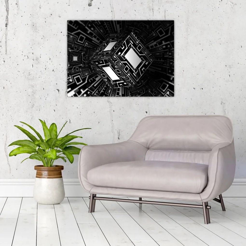Obraz abstrakcyjnego sześcianu (70x50 cm)