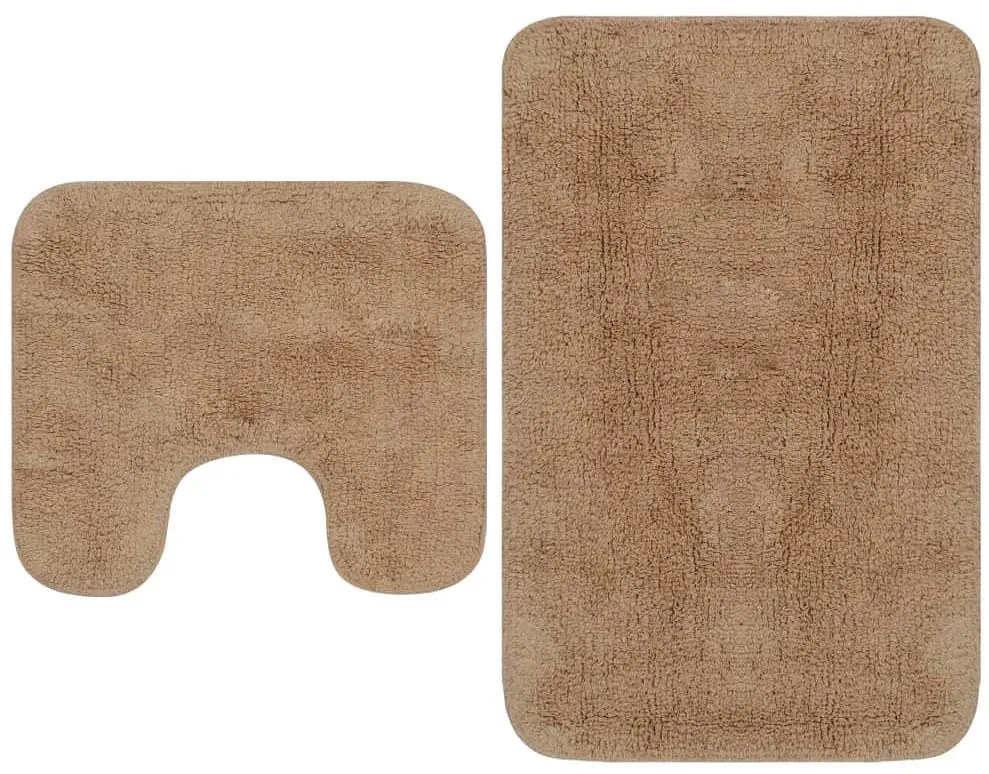 Zestaw dwóch beżowych dywaników łazienkowych B5-G39