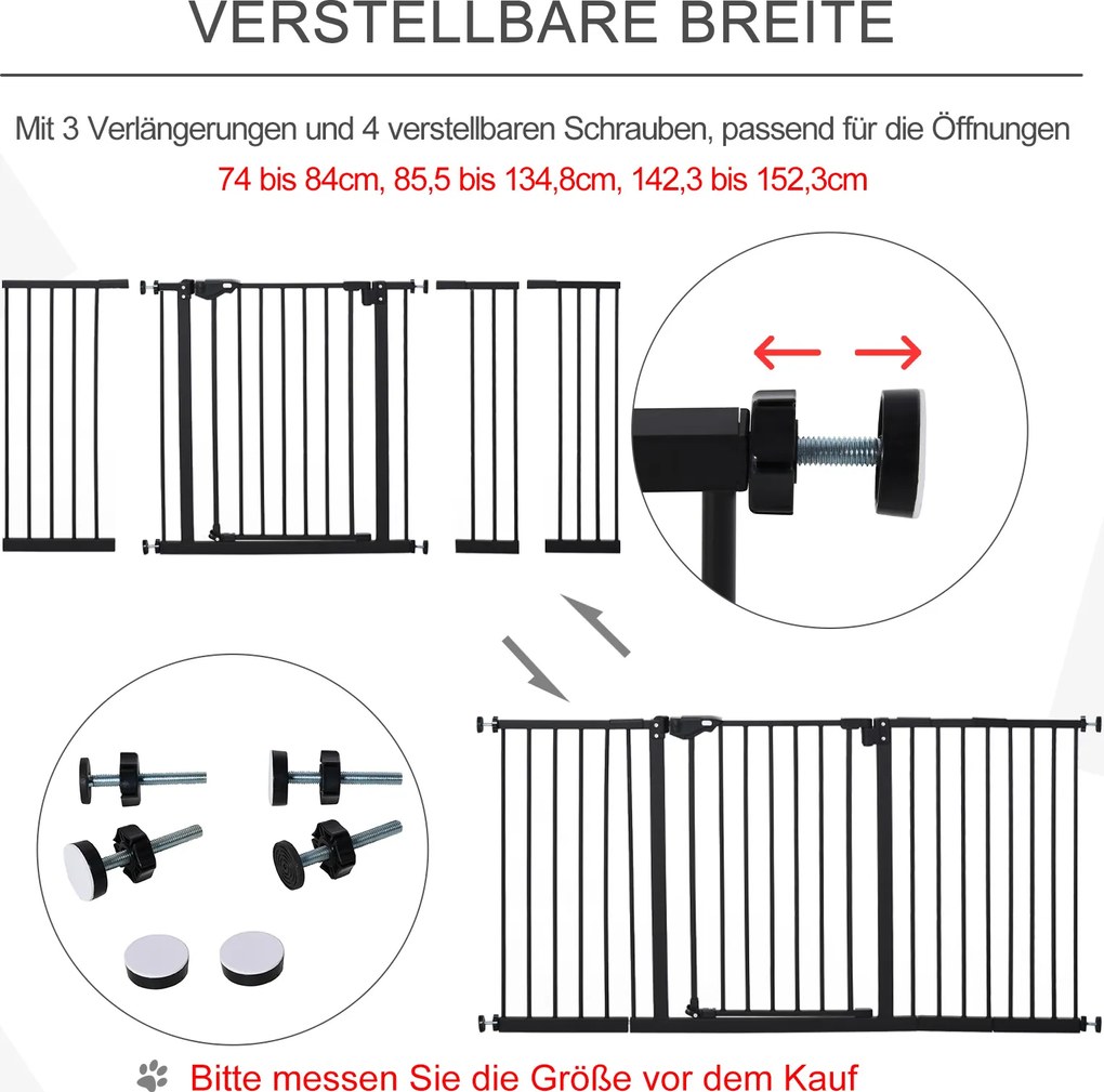 PawHut barierka ochronna dla zwierząt regulowana do domu i mieszkania 136x76 cm | Aosom PL