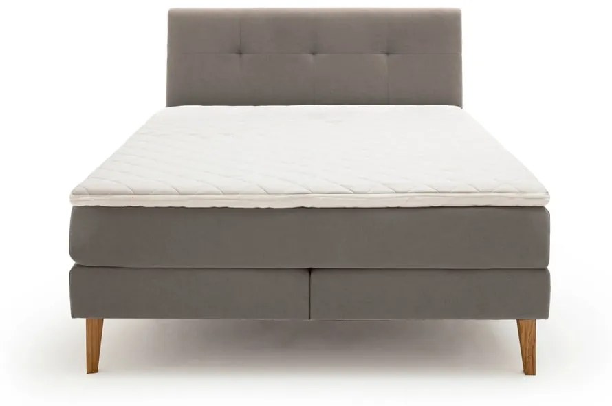 Jasnoszare łóżko boxspring 160x200 cm Stockholm – Meise Möbel