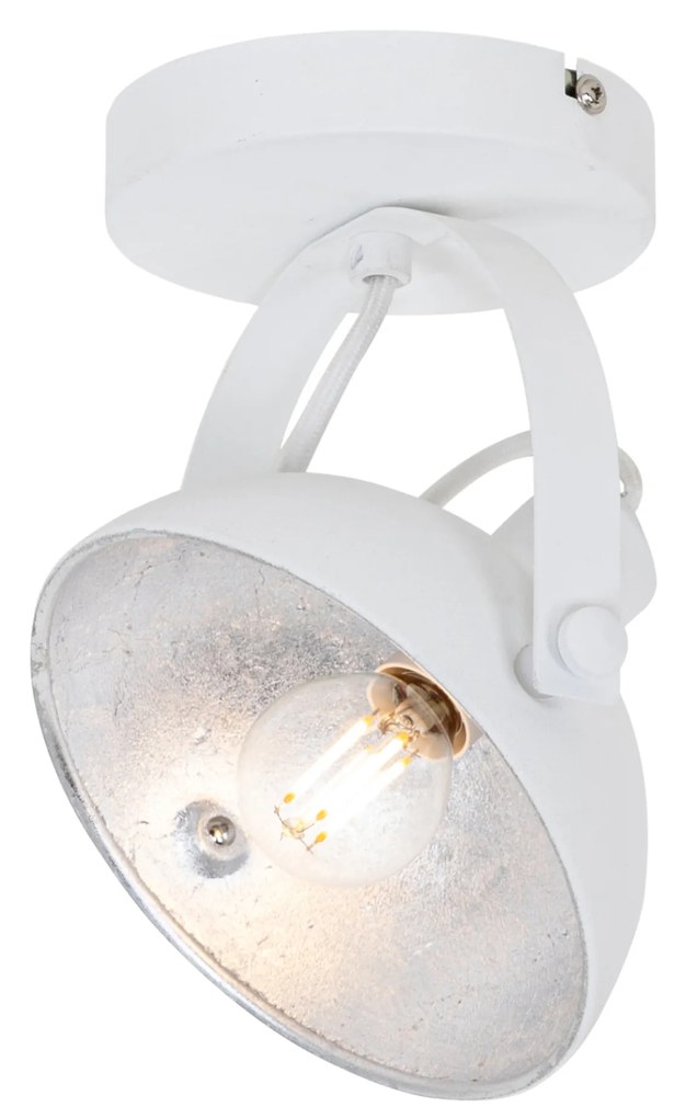 Industrialna lampa sufitowa biała ze srebrnym 15 cm regulowana - MagnaxPrzemysłowy Oswietlenie wewnetrzne