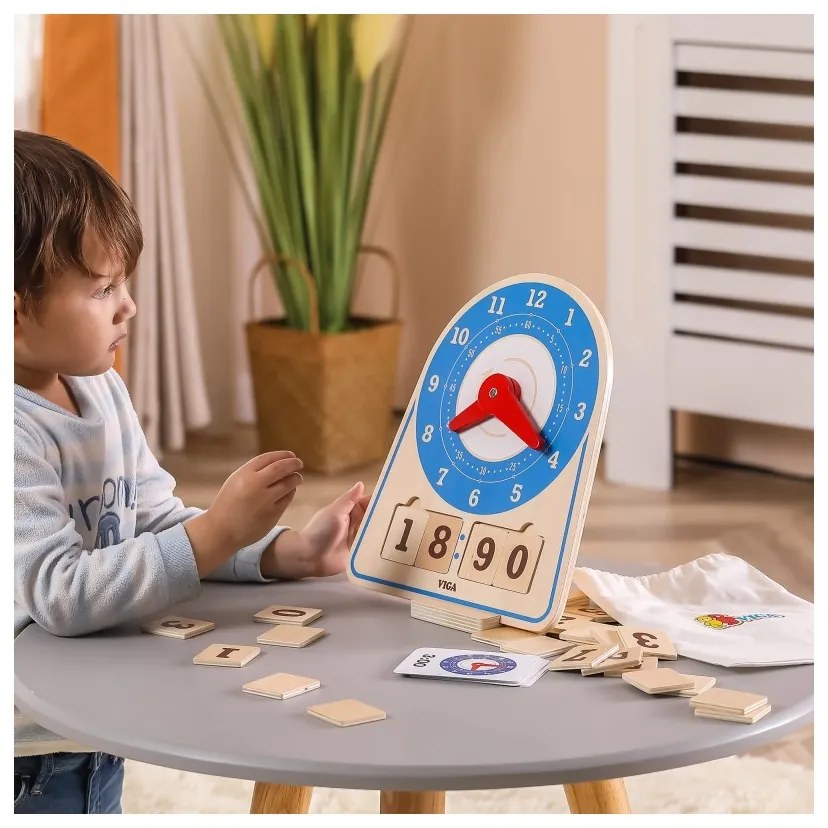 Viga drewniany zegar nauka zegara czasu montessori