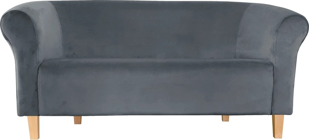Sofa Milo tkanina Welur : Kolor nogi - Drewno, Kolor tkaniny - VELVET - BL14, Typ tkaniny - Velvet, Wysokość nogi - 15 cm