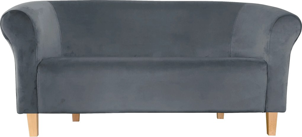 Sofa Milo tkanina Welur wygodna sofa tapicerowana do salonu i poczekalni : Kolor nogi - Drewno, Kolor tkaniny - VELVET - BL14, Typ tkaniny - Velvet, Wysokość nogi - 15 cm