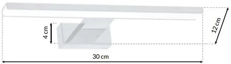 Biały kinkiet łazienkowy - N018-Zassio 30x12x4 cm