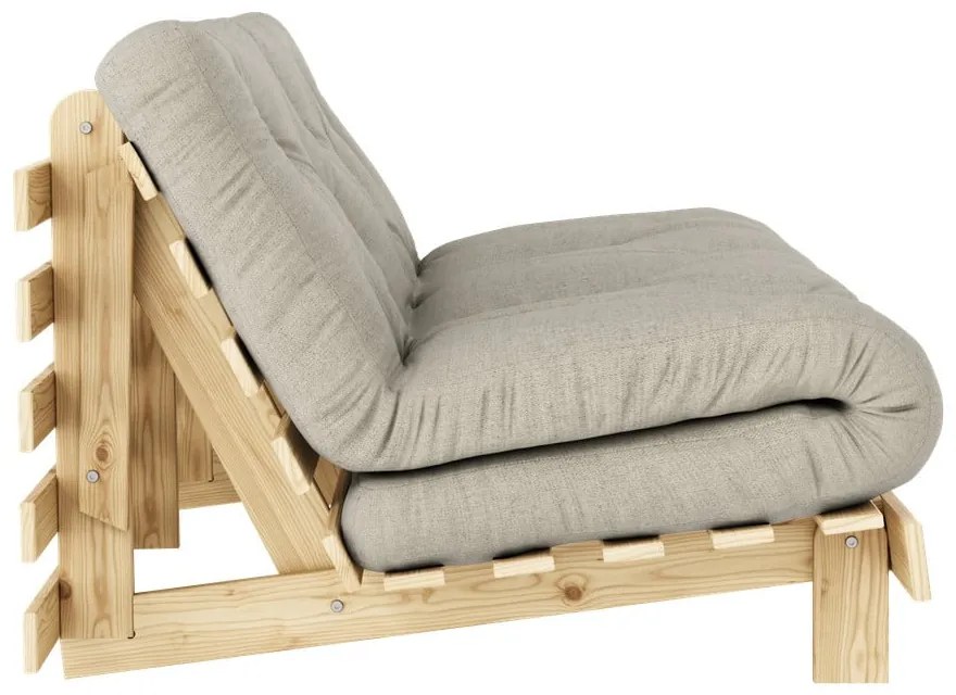 Beżowa lniana rozkładana sofa 160 cm Roots – Karup Design