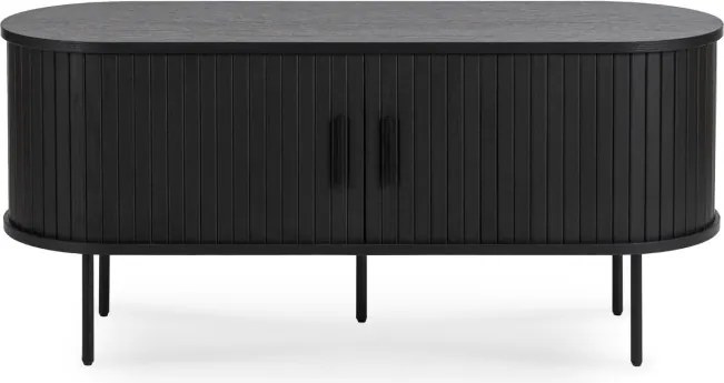 Szafka RTV do Salonu Dwudrzwiowa TRISH 120 cm Czarna Nowoczesna