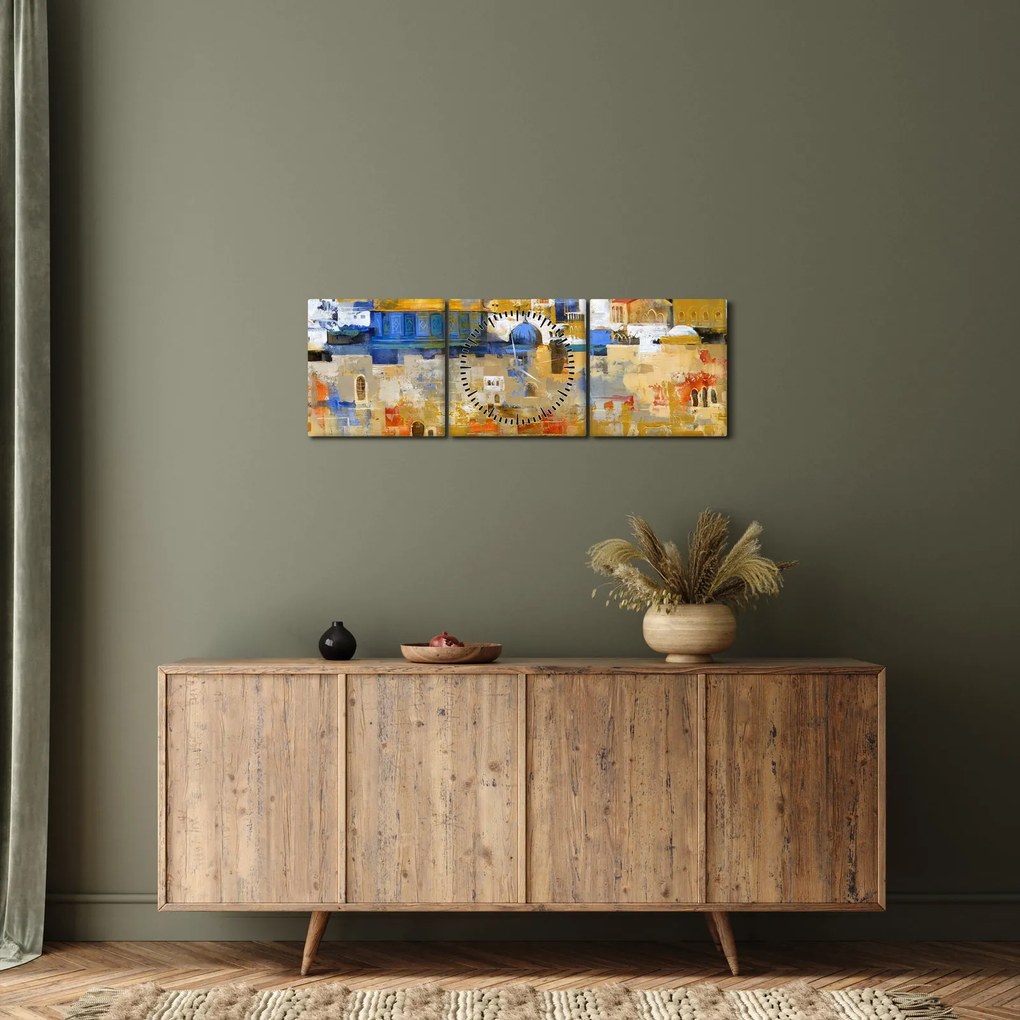 Obraz - Ściana płaczu, Jerozolima, Izrael (z zegarem) (90x30 cm)