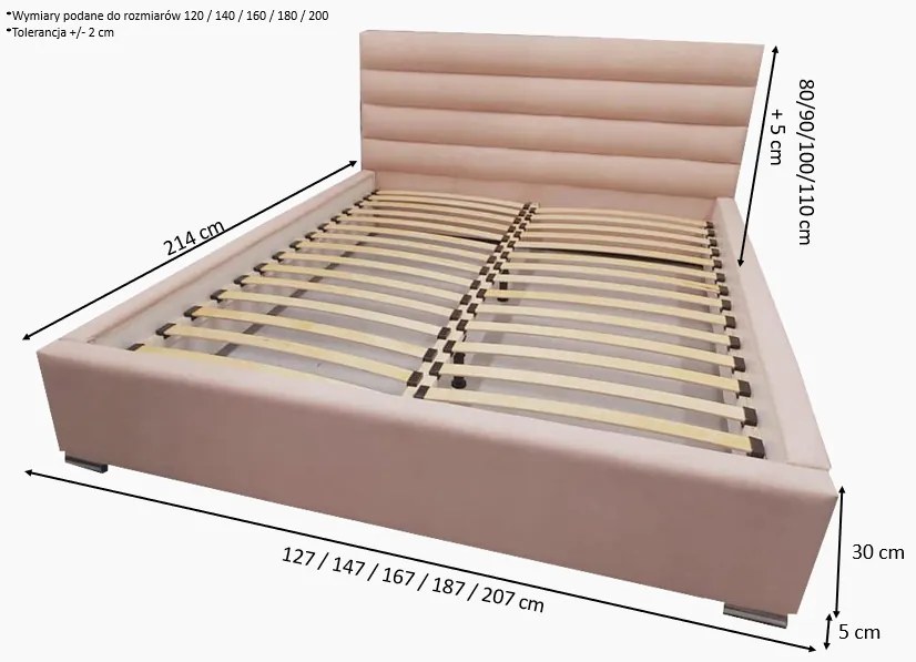 Łóżko sypialniane NINA SLIM - 200x200
