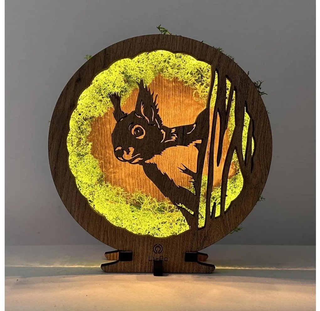 Li-Go 23625/DUB2 - Ściemnialna dekoracja stołowa LED/12W/230V 20x22 cm dąb