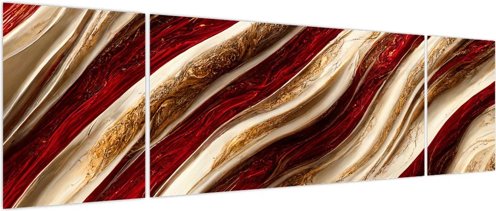 Obraz - Złoto - biała tekstura (170x50 cm)