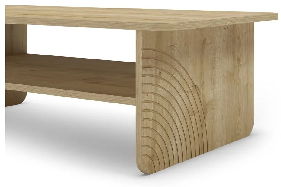 Stolik z blatem w dekorze dębu w naturalnym kolorze 60x110 cm Daira – Marckeric