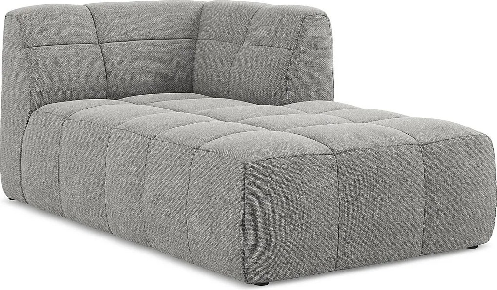 Szezlong prawostronny - z tkaniny bouclé - jasny szary - ALOHA