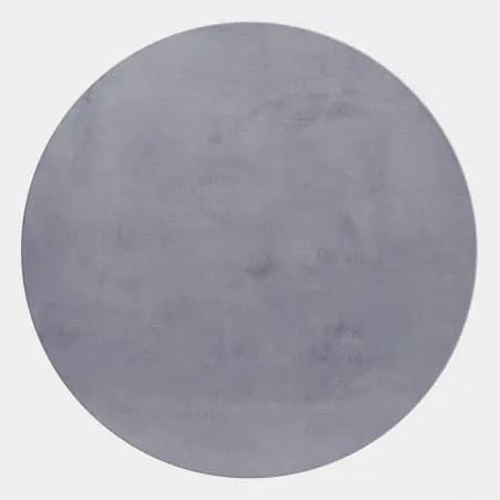Dywan pluszowy Pouffy szary koło 120 cm x 120 cm