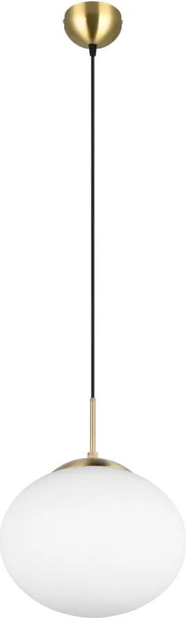 Lampa wisząca w biało-złotym kolorze ze szklanym kloszem ø 30 cm Fomento – Trio