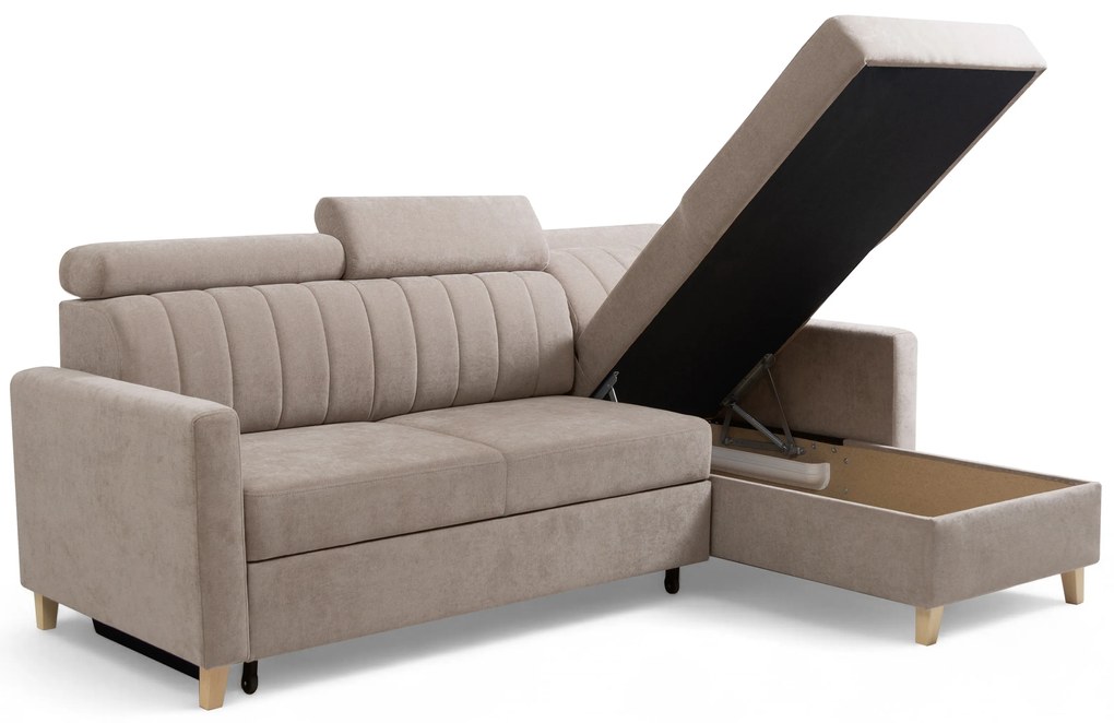 Narożnik Vario z funkcją spania uniwersalny prawo/lewostronny - beżowy szenil Wind 11