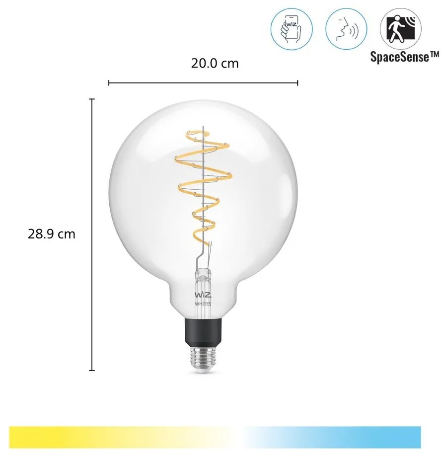 Inteligentna żarówka filamentowa z gwintem E27, 7 W – WiZ