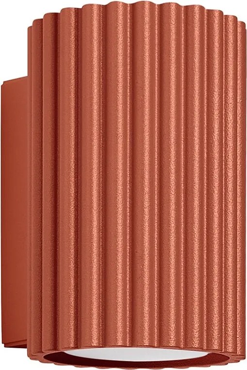 Lampa Ścienna Minimalistyczny Karbon, Aluminium - 1 Źródło - L.6.5 X H.10 Cm - Ochra Czerwona