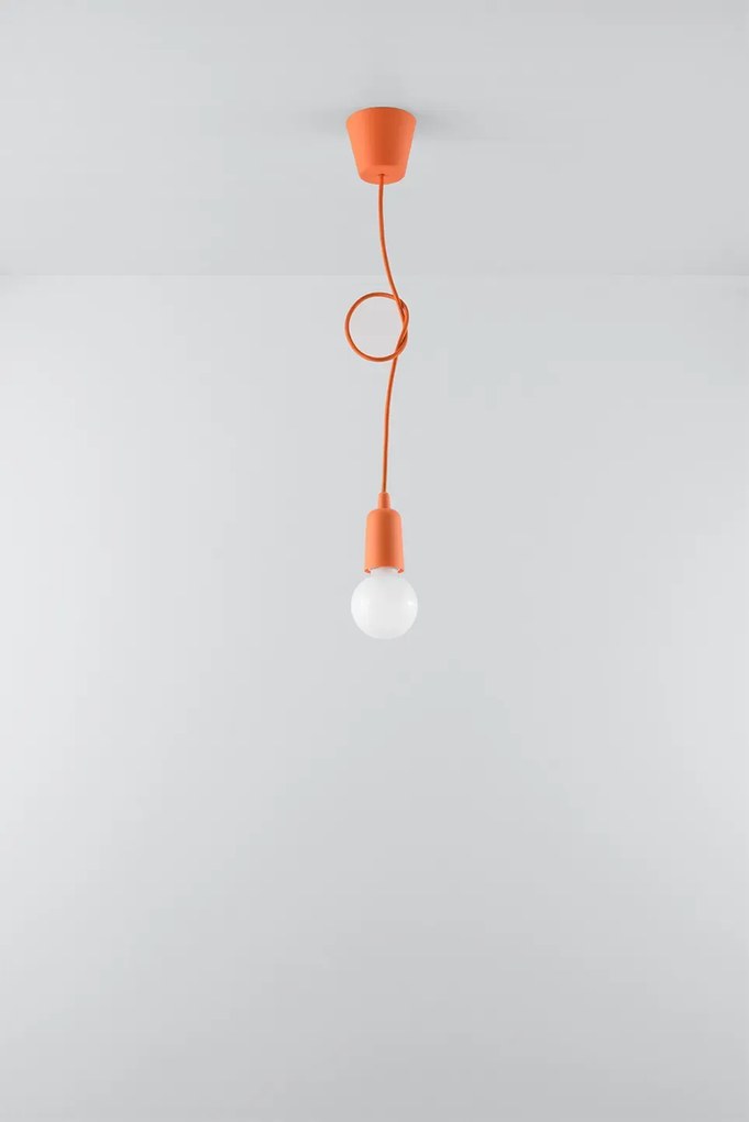 Pomarańczowa lampa wisząca industrialna - 3X EX541 D6-M02