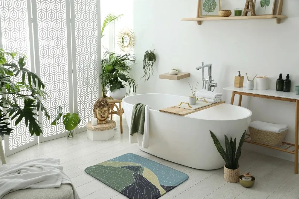 Dywanik antypoślizgowy do łazienki Dywanik antypoślizgowy do łazienki Geometryczny Krajobraz