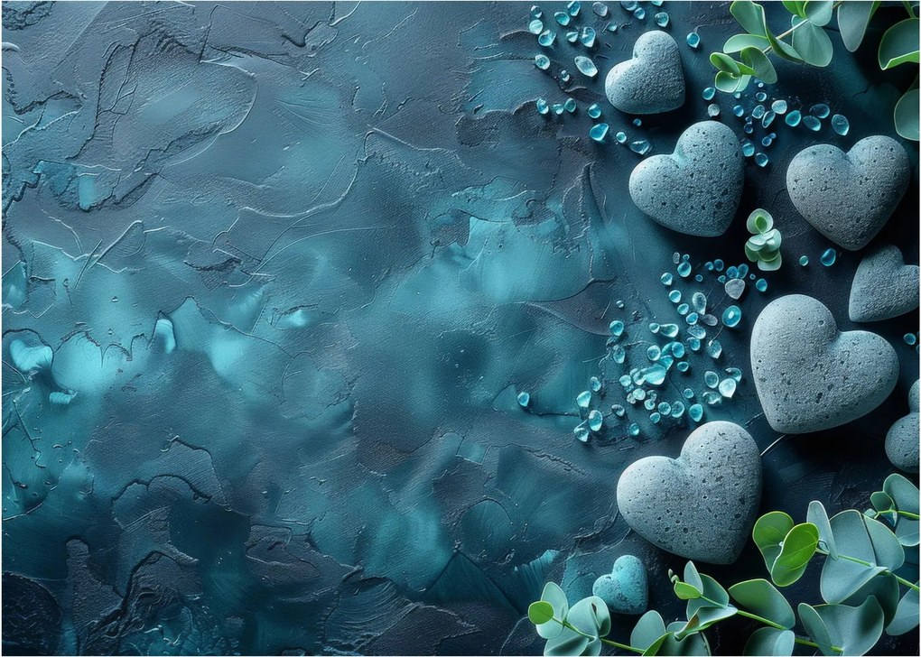 Obraz na szkle - Kamienie w kształcie serca (70x50 cm)