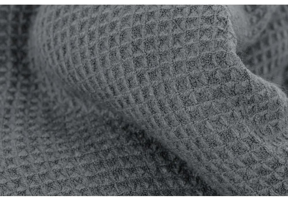Szara narzuta Tiseco Home Studio Mini Waffle, 130x170 cm