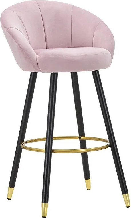 Wysoki Stołek VKH431, Różowy, 55x56x104 cm, Kendra Home