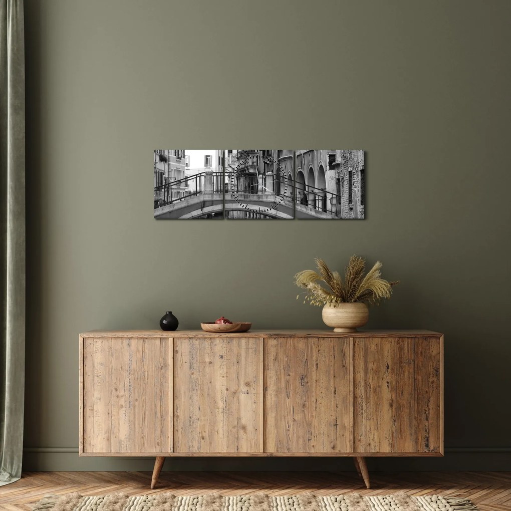 Obraz - Widok na Wenecję (z zegarem) (90x30 cm)