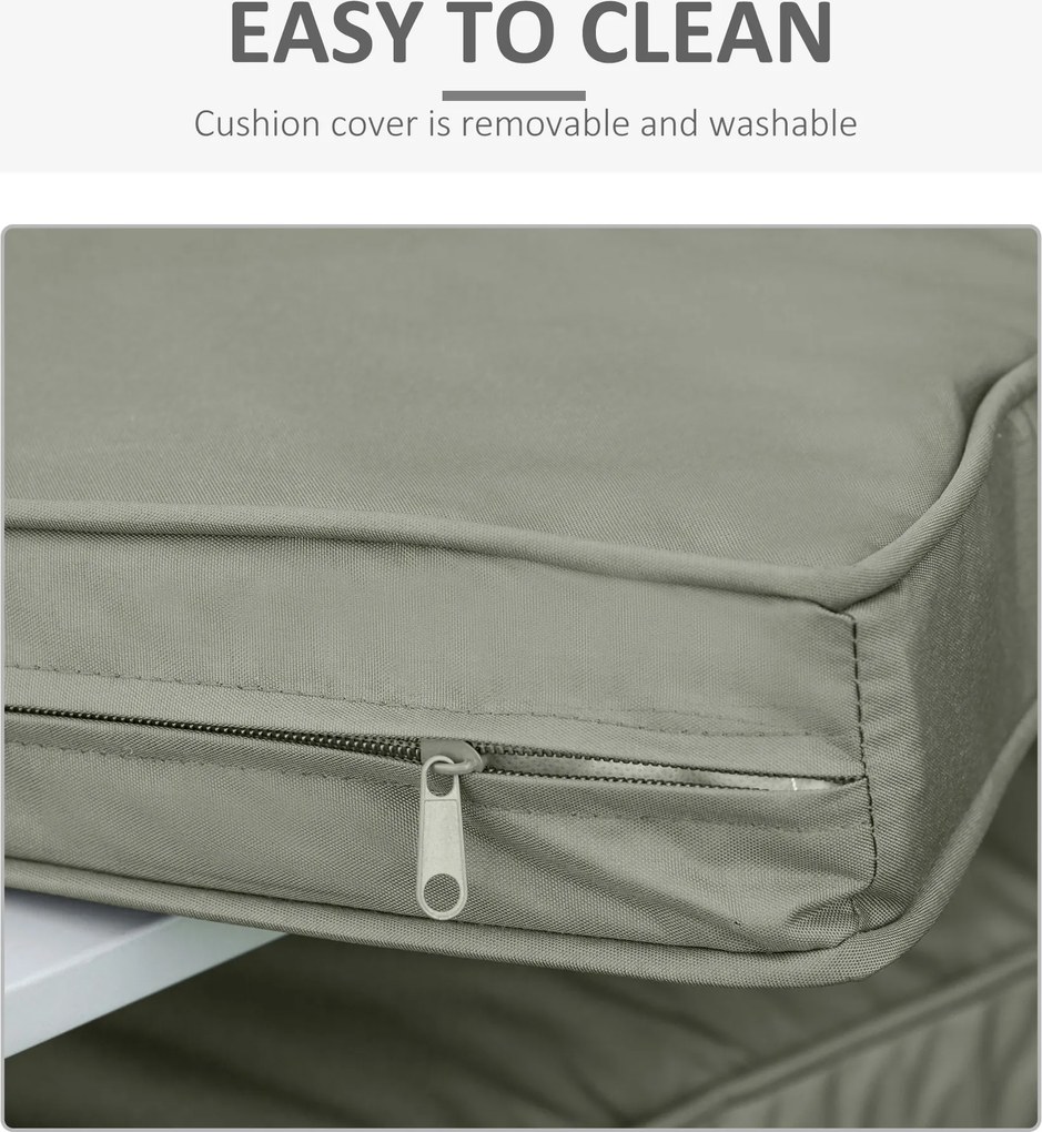 Outsunny Zestaw 2 poduszek na siedzisko 56 x 52 cm, Poduszki na krzesła z zamkiem, Pokrycie z materiału, 7 cm grubości, Możliwość prania, Ciemnoszary