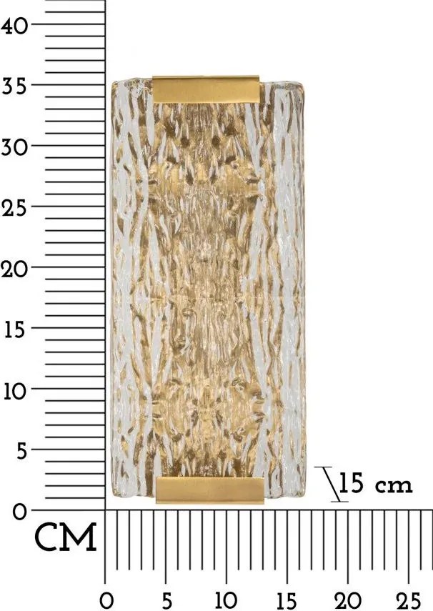 Szklany kinkiet w kolorze złota Oblin – Mauro Ferretti