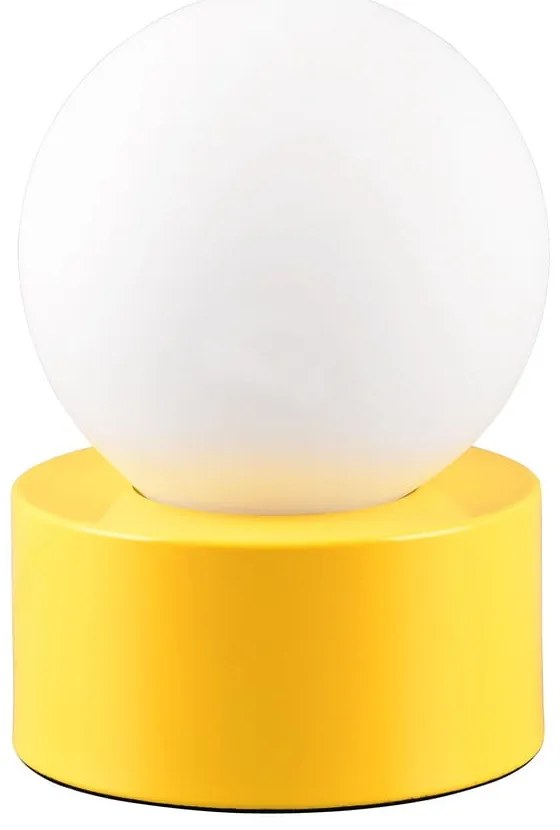 Żółta lampa stołowa ze szklanym kloszem (wys. 17 cm) Countess – Reality