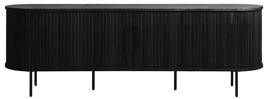 Czarna szafka pod TV w dekorze dębu 56x180 cm Nola – Unique Furniture