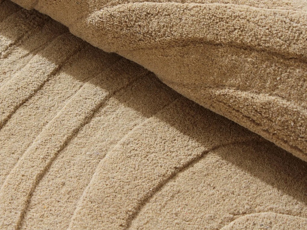 Dywan tuftowany okrągły 100% wełna - Ø200cm - Taupe - 2000g/m² - NOELIA