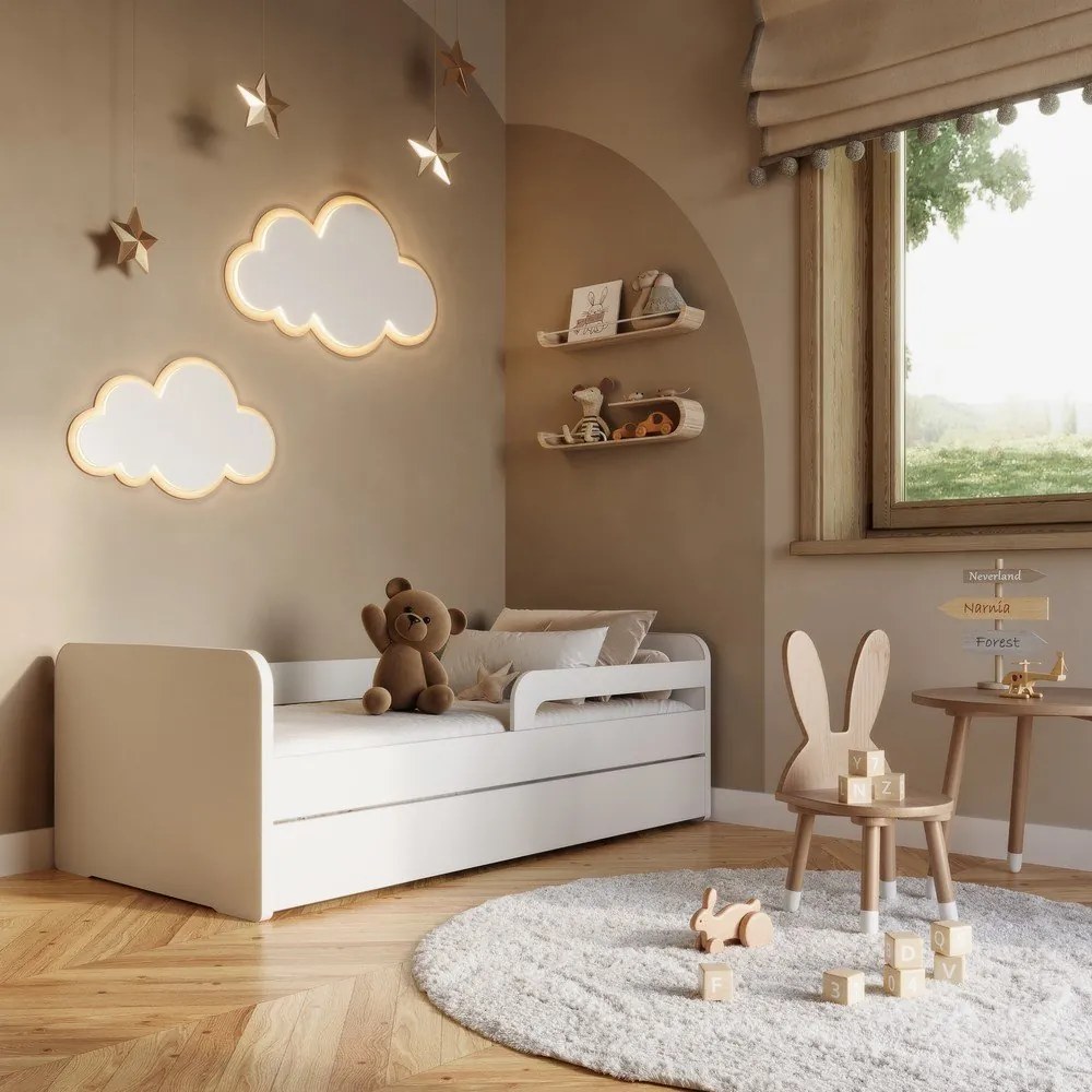 Białe łóżko dziecięce ze stelażem 80x160 cm Duuli – ELTAP