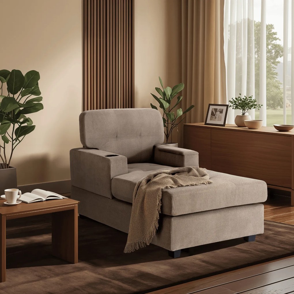 Fotel Wypoczynkowy Sofa NEO Beżowy Tapicerowany Nowoczesny