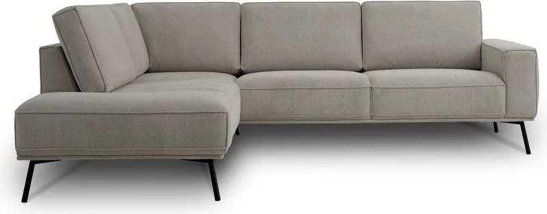 Szarobeżowy narożnik z tkaniny szenilowej (lewostronny/w kształcie litery L) Amsterdam – Scandic