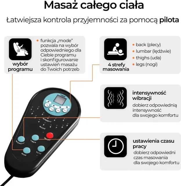 Fotel Rozkładany Obrotowy Masujący z Podnóżkiem SPIKE 2 Czarny Loft