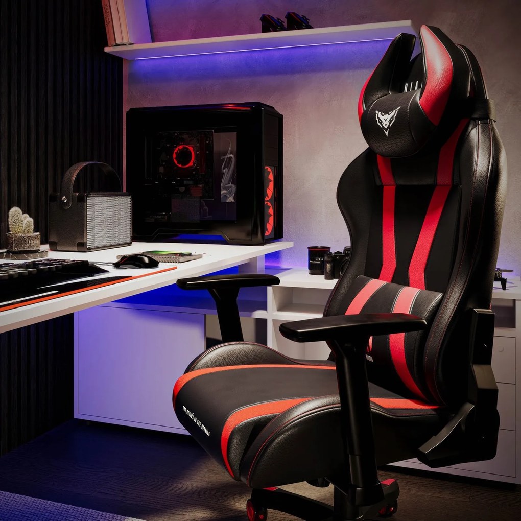 Fotel gamingowy dla młodzieży Diablo X-Horn 2.0 Small Size, kolor czarno-czerwony