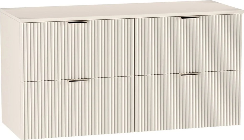 Szafka pod umywalkę WENA, ryflowane fronty, Willy, 120x60x47 cm, Kaszmir