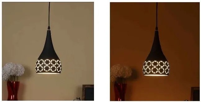 Lampa sufitowa metalowa z kloszem wiszącym AT34-3SZ-Czarna